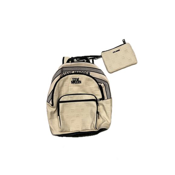 Steve Madden White 26L Backpack w Clutch Purse - Picture 1 of 4